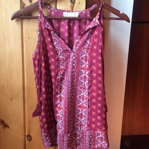 Pink rose racer back tank top